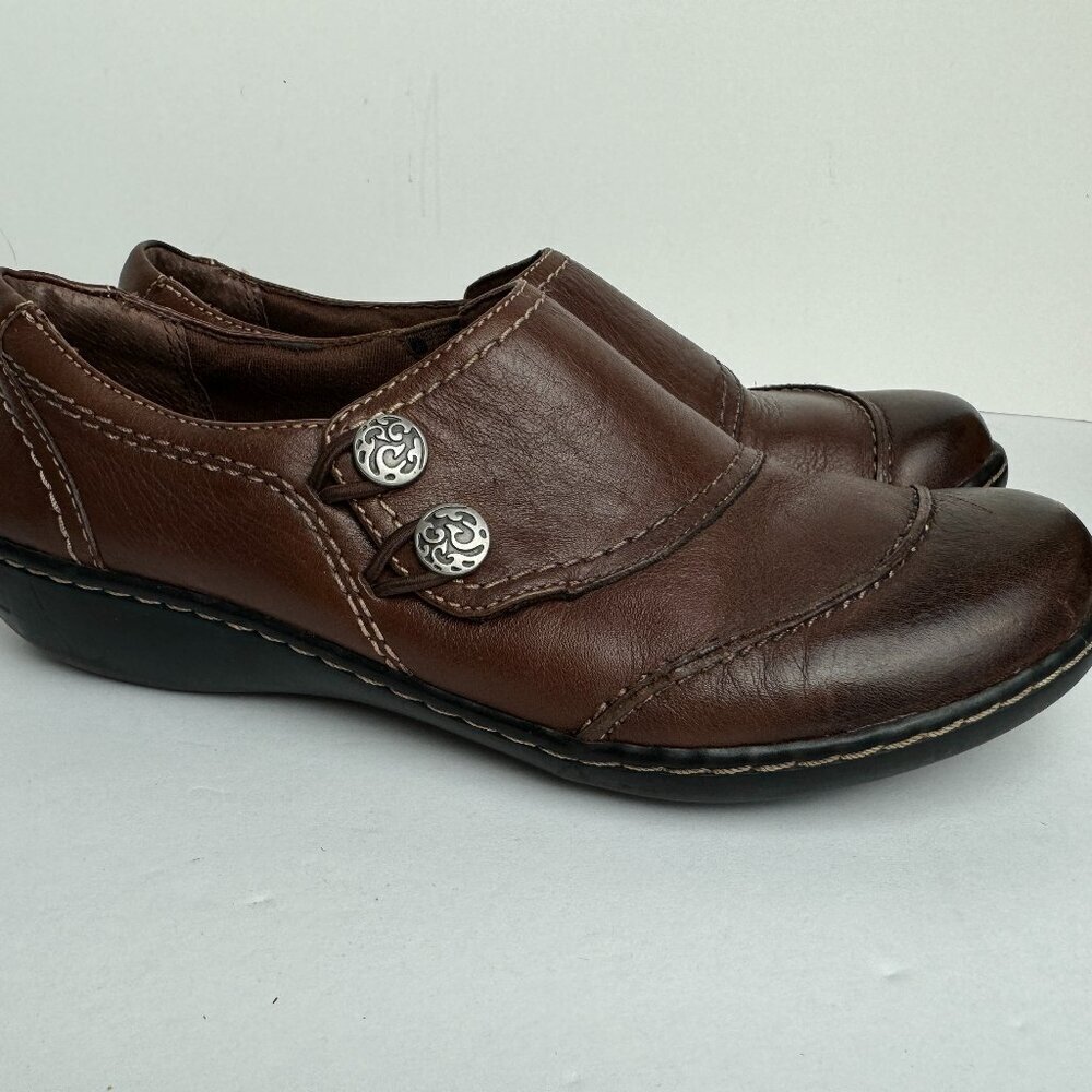 Clarks  Brown  Walk Slip-On Loafers Flats   Women’s Sz 8.5